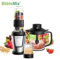 BioloMix 700W Compact Kitchen Blender 3-in-1 Juicer Food Processor and Dry Grinder Perfect for Making Fresh Juices Dips