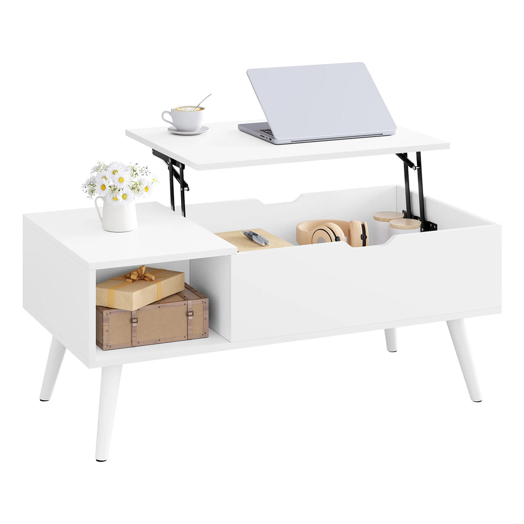 WOLTU Height-Adjustable Coffee Table Living Room Table with Hidden Storage Lifting Board Folding Table for Side Sofa Decor Home