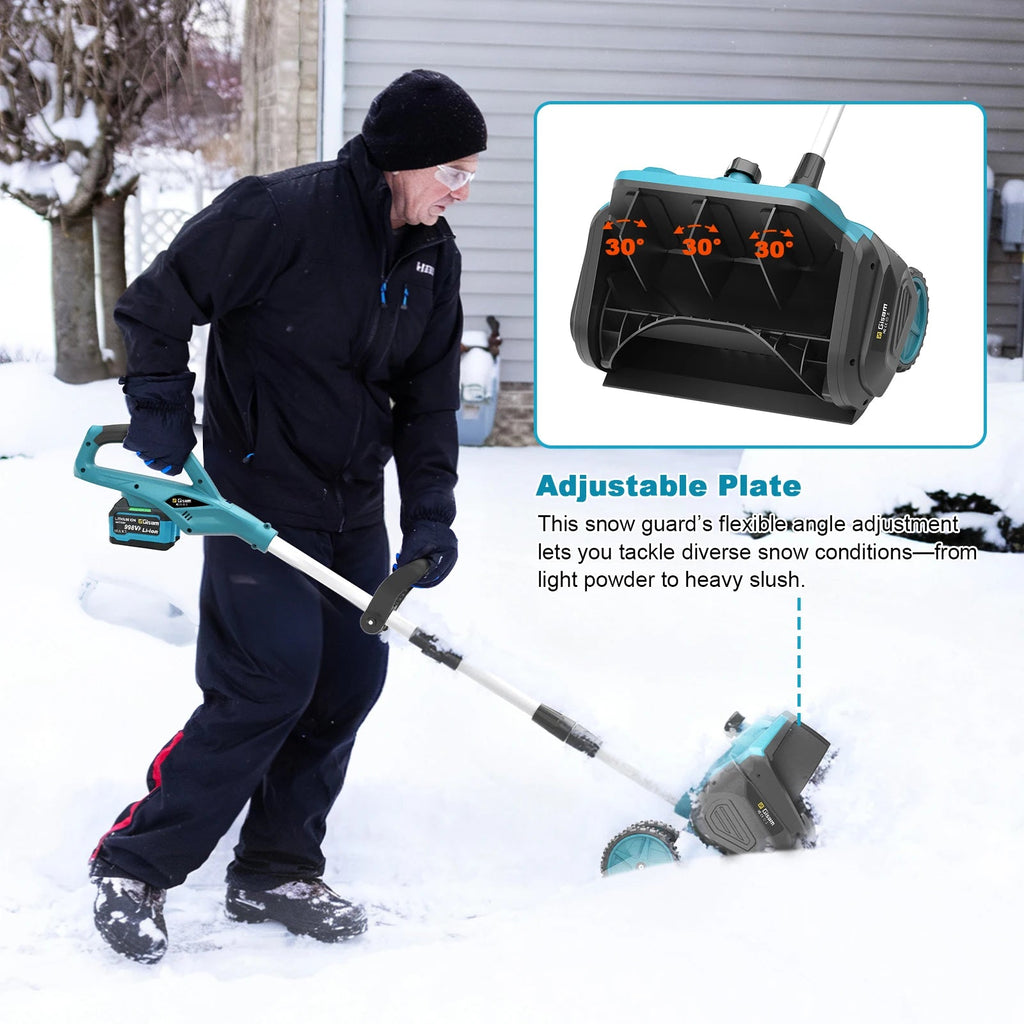 13inch Brushless Electric Snow Plow Sweeper-Cordless 18V Battery Pin