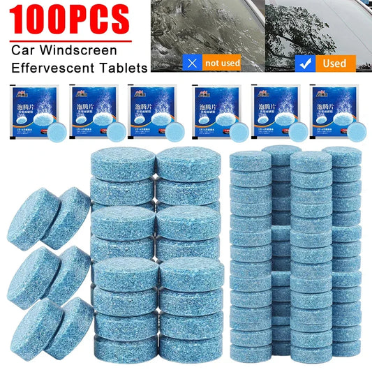 5-100pcs Car Windscreen Cleaner Effervescent Tablet Solid Cleaner Auto Wiper Glass Solid Cleaning Concentrated Tablets - Motionshop