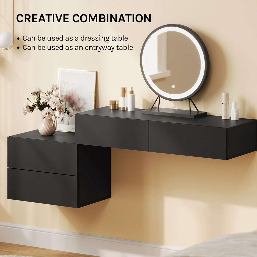 WOLTU 2PCS/Set Modern Bedroom Nightstand Hanging Bedside Table Wall Mounted Bedside Cabinet with Drawer for Living Room