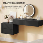 WOLTU 2PCS/Set Modern Bedroom Nightstand Hanging Bedside Table Wall Mounted Bedside Cabinet with Drawer for Living Room