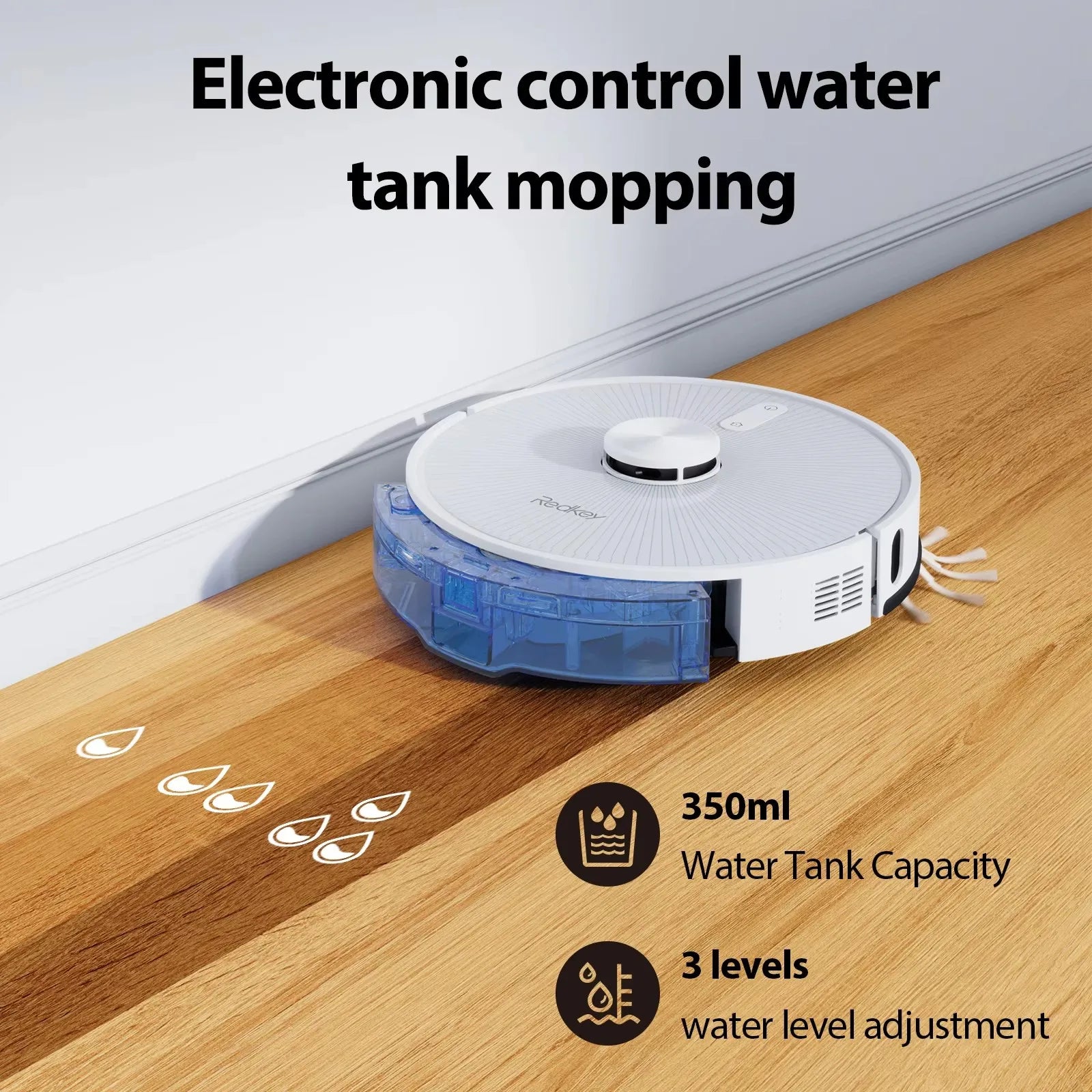 Redkey R10 Robot Vacuum Cleaner 2-in-1 Auto Vacuum Mop Wiping Function