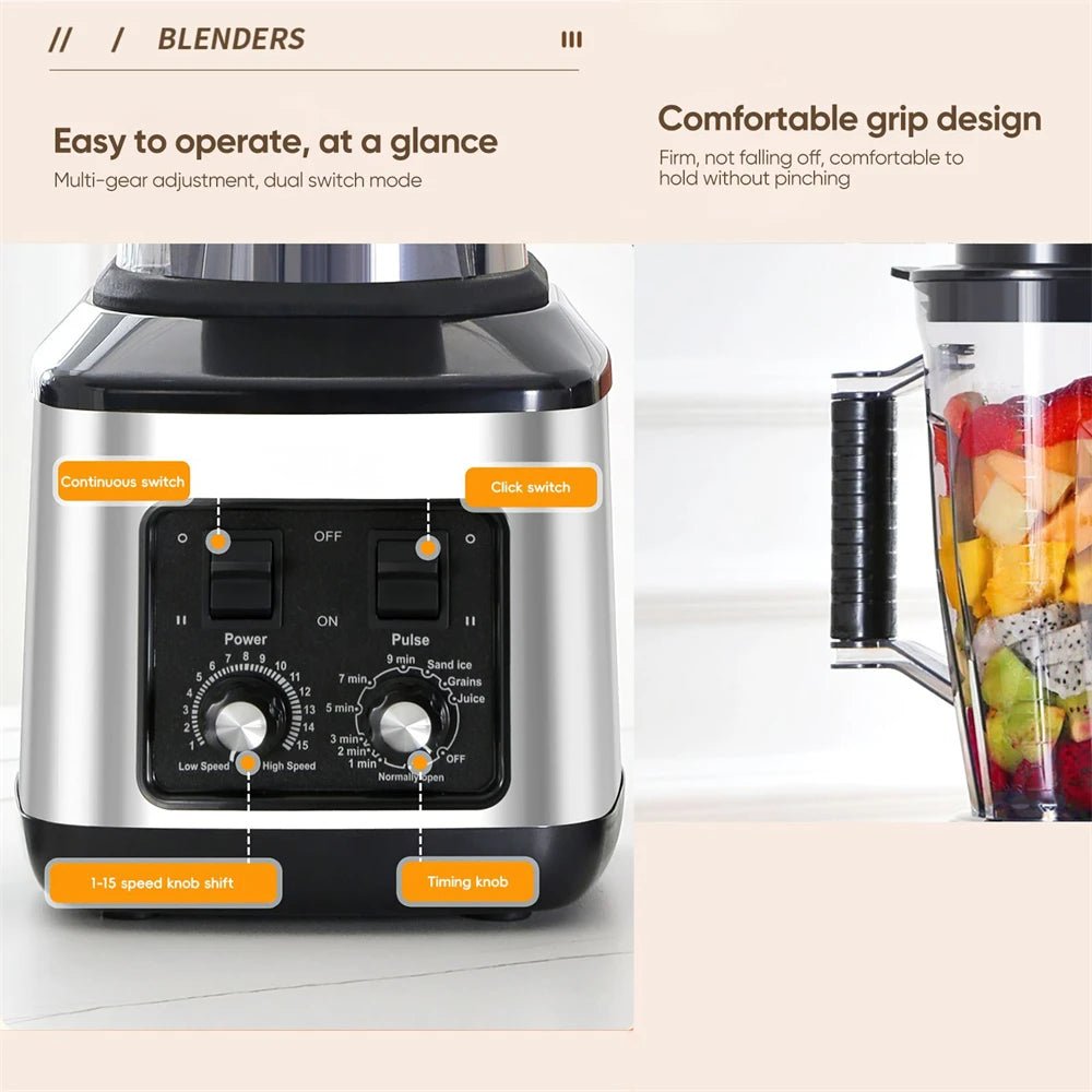 3 in 1 Electric Blender 9500W fuel Multifunctional mixed Juicer Smoothie Maker 3L + 1. 5l + 0.5L Container Food Processor boxer
