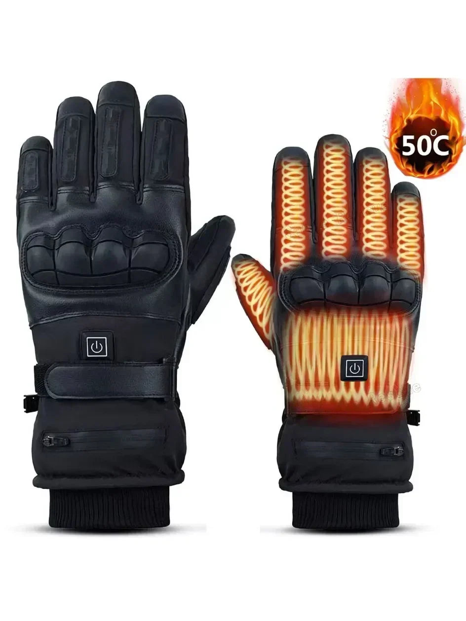 Electric Heated Gloves 5-7.4V Winter Waterproof Ski Gloves Warm Men Women Snow Warm Cycling Gloves Cold Weather Driving Biking