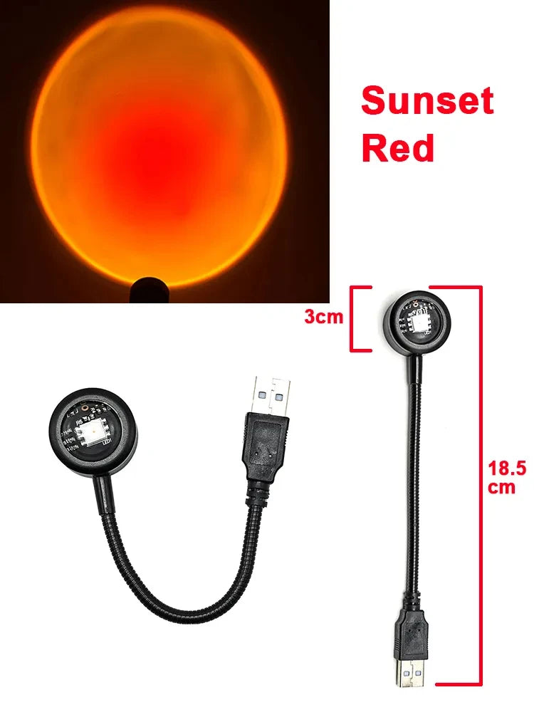 Mini USB Atmosphäre Nachtlicht Sonnenuntergang Projektionslampe ABS für Schlafzimmer Live Hintergrund Wanddekoration Lichter
