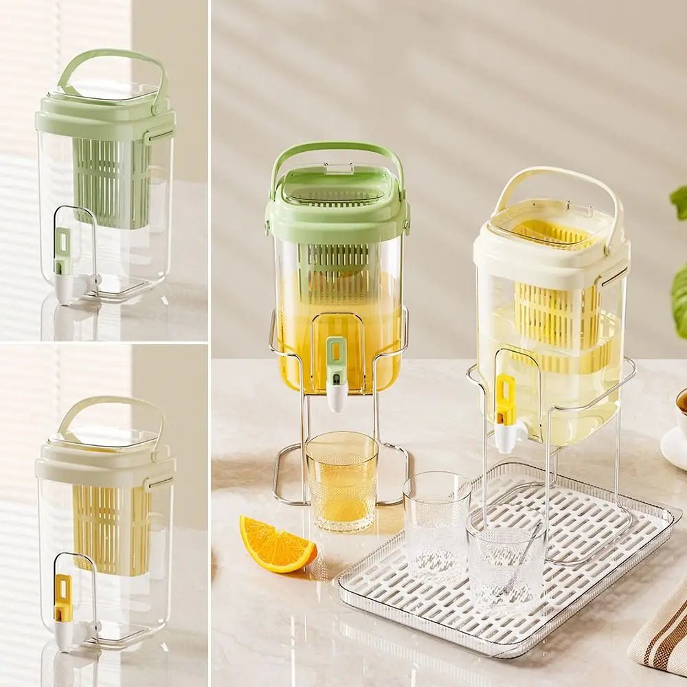 2L Cold Water Pitcher Faucet with Filter Beverage Bucket Refrigerator Beverage Dispenser Large Capacity Summer Drink Container