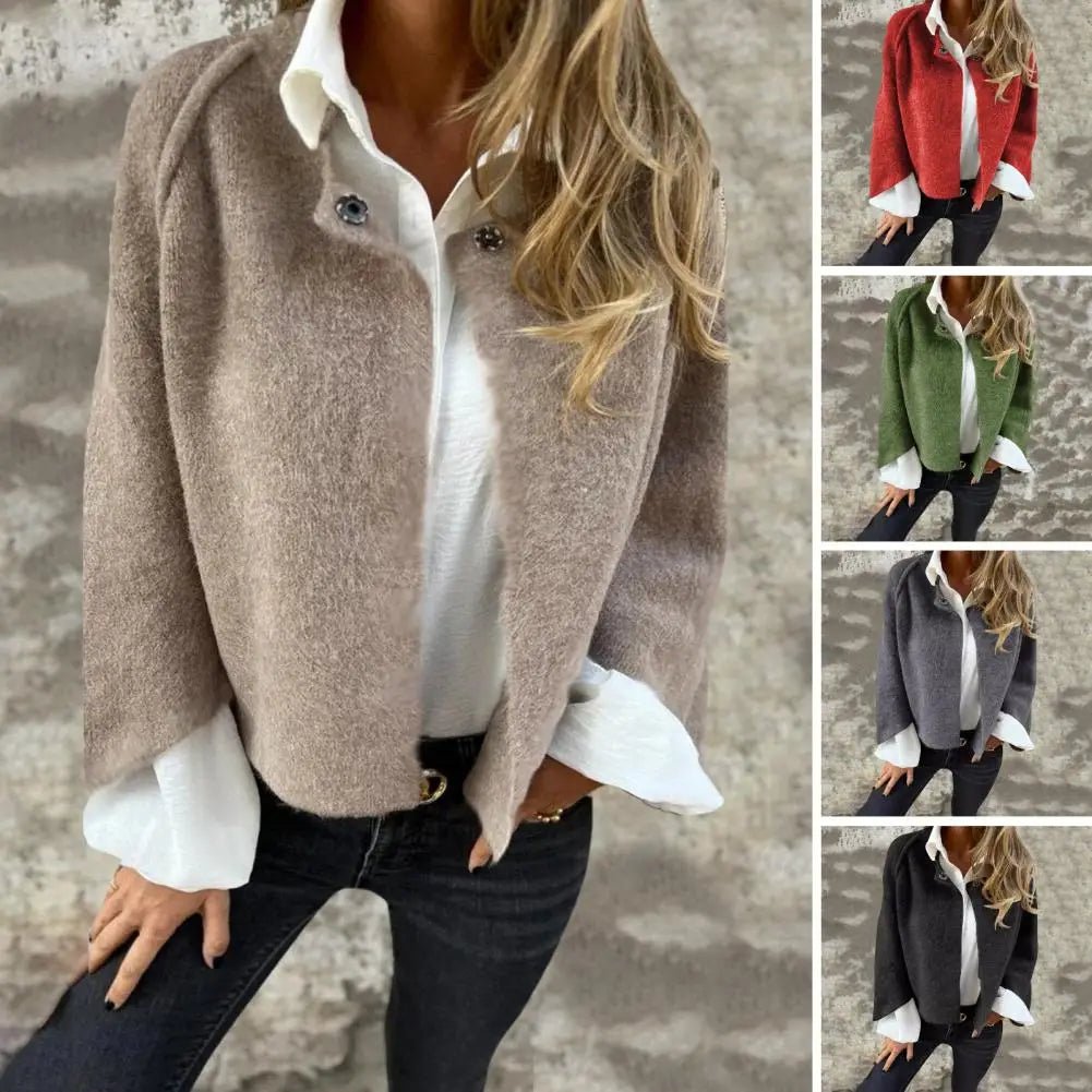 Women's Fleece Cardigan with Windproof Technology - Stylish Outdoor Coat