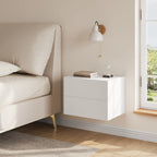 WOLTU 2PCS/Set Modern Bedroom Nightstand Hanging Bedside Table Wall Mounted Bedside Cabinet with Drawer for Living Room