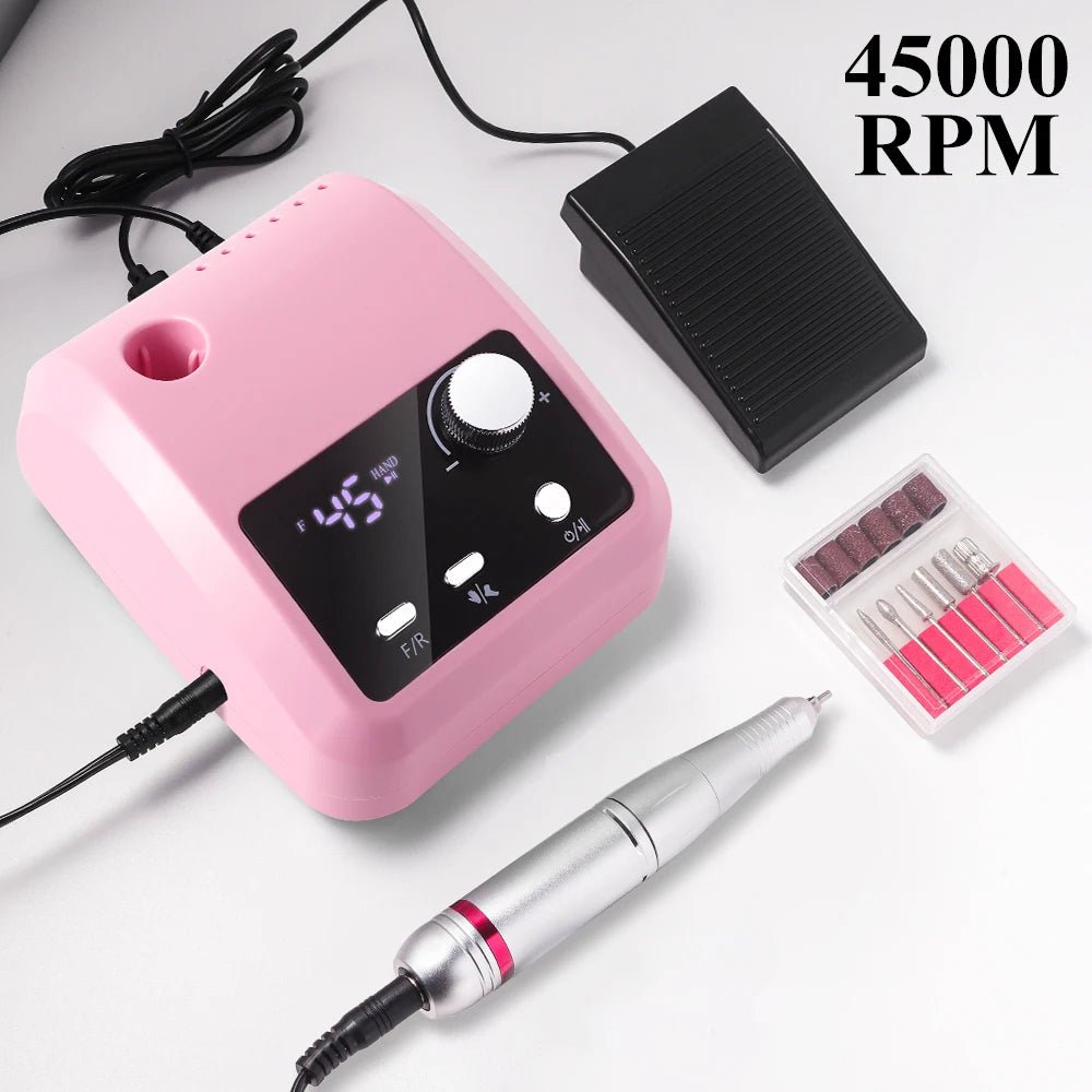 45000RPM Nail Drill Machine Cutters Professional Electric Nails Sander File for Gel Nails Polishing Remove Home Manicure Salon