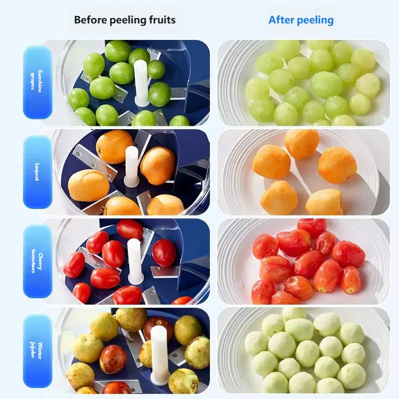 Electric Automatic Fruit Peeler for Grape Cherry Tomato - Effortless Kitchen Smart Gadgets for Fruit Skin Removal