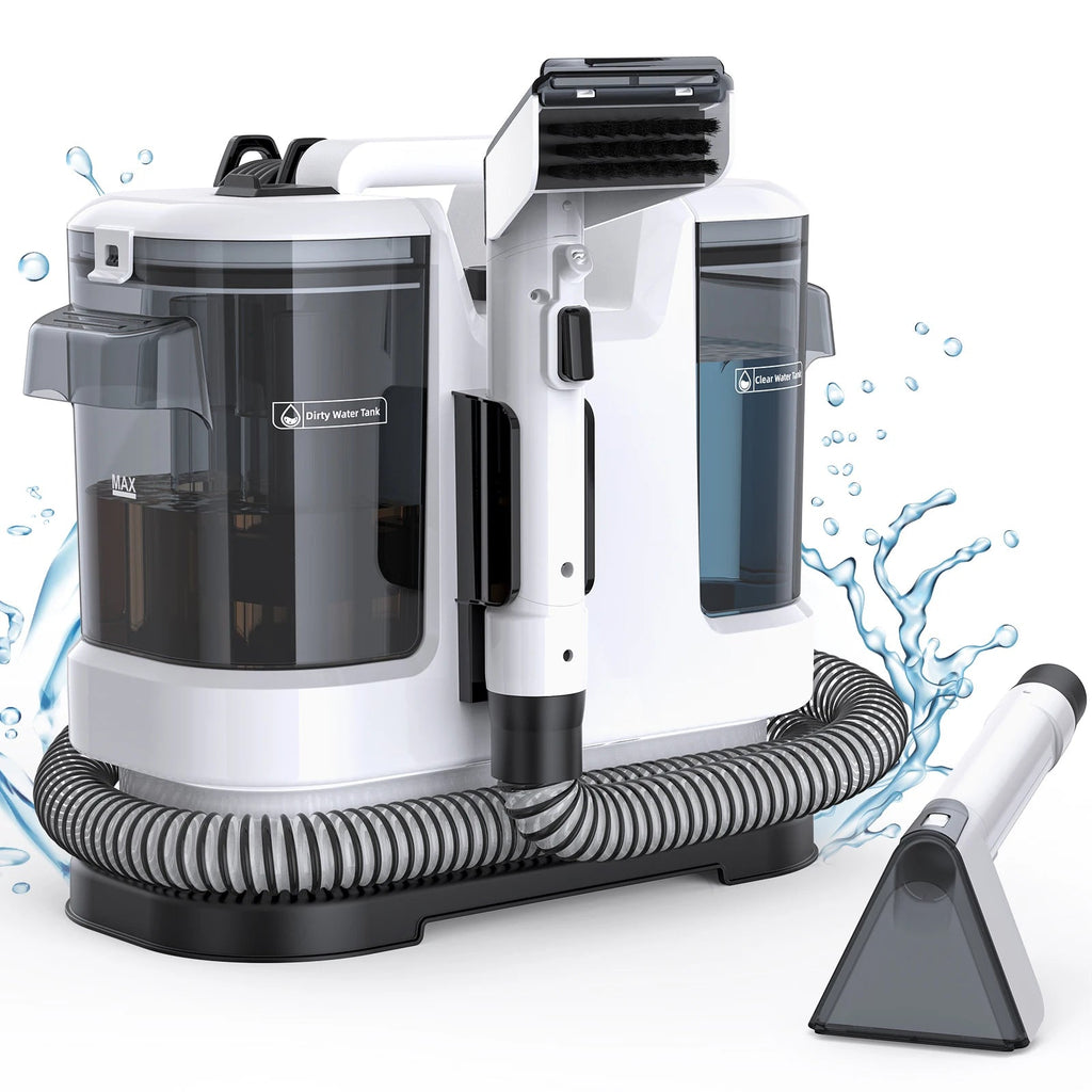 Powerful Carpet Cleaner 15kPa Lubluelu V6 w/ 1.75L Dual Tanks, 5M Cord 1.7M Hose - Deep Clean Sofa Mattress Car Seat Pet Stains