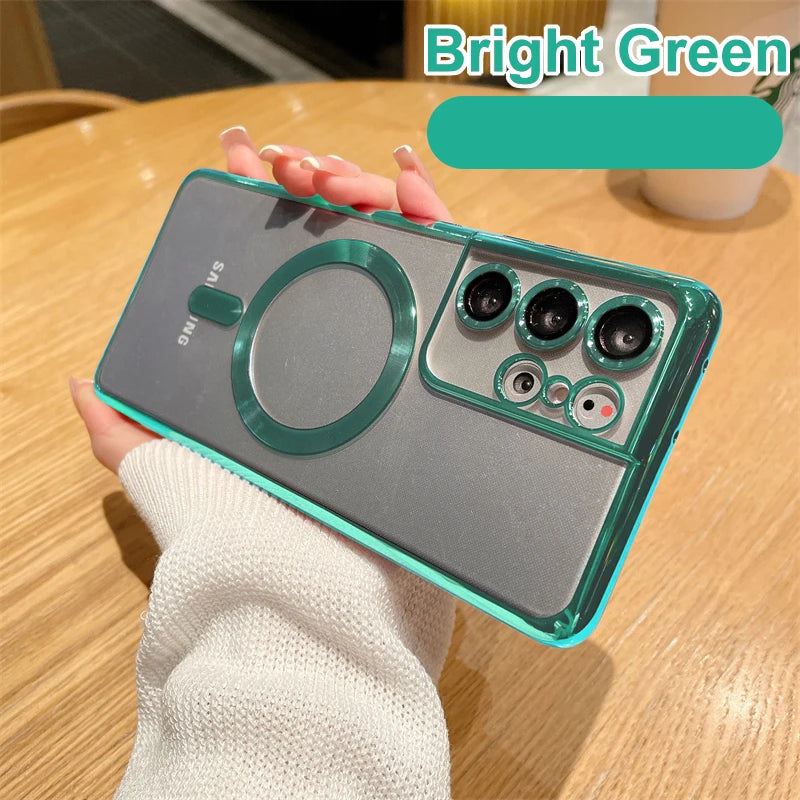 Magsafe Magnet Cover Case Samsung S21 S23 Fe S22 Plus S24 Ultra 10H 5K - Motionshop