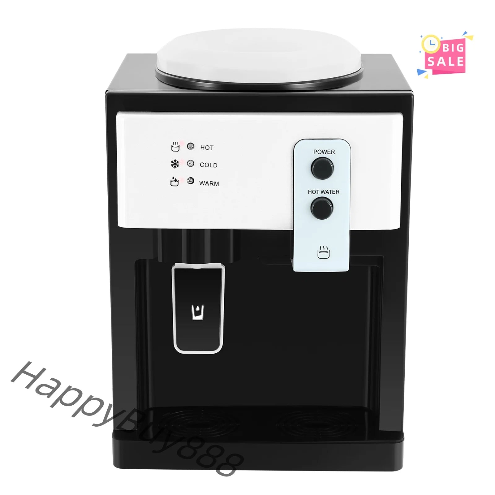Water Cooler Dispenser Countertop Hot/Cold Drinking Machine Electric Hot Cold Water Dispenser for Home Office Use White