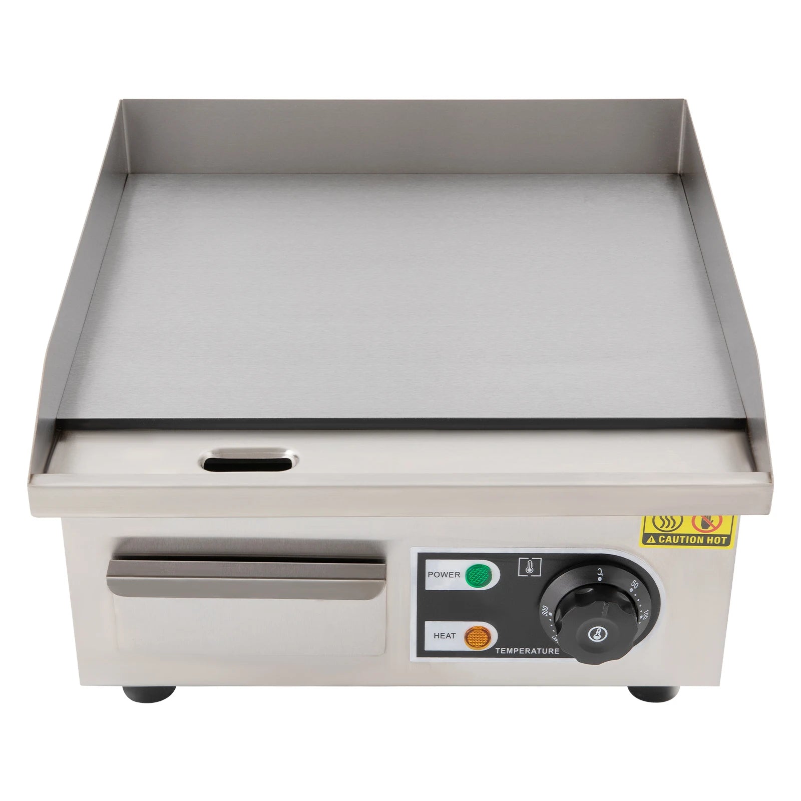 2000W Modern Stainless Steel Electric Griddle, 5.5*38*21cm Silver Electric Griddle for Processing Pancakes, Bacon, Baked Cheese