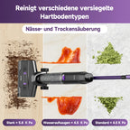 Redkey W15 Cordless Vacuum Cleaner, Wet & Dry, 35-Min Runtime, Self-Cleaning, Dual Water Tank,Self-Cleaning,Smart Dirt Detection