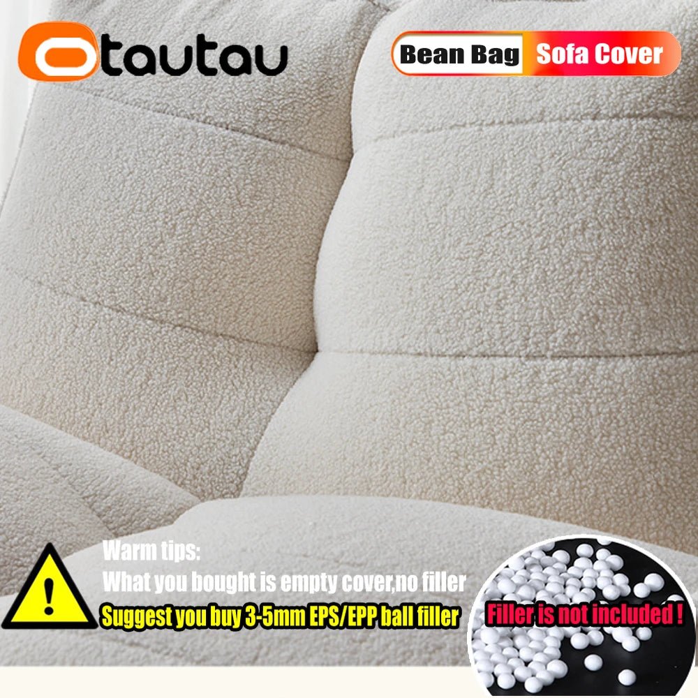 OTAUTAU Bean Bag Lounger Cover Without Filler Floor Seat Beanbag Sofa Bed Ottoman Pouf Footrest Stool SF196