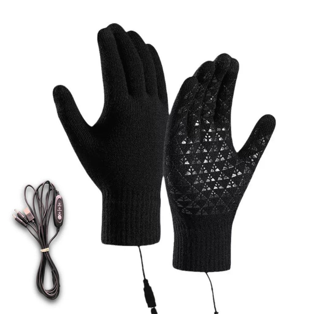 Winter Electric Heated Gloves Touch Screen Motorcycle/Bike Warm Gloves Outdoor Riding Skiing Mitten USB Heated Gloves No Battery