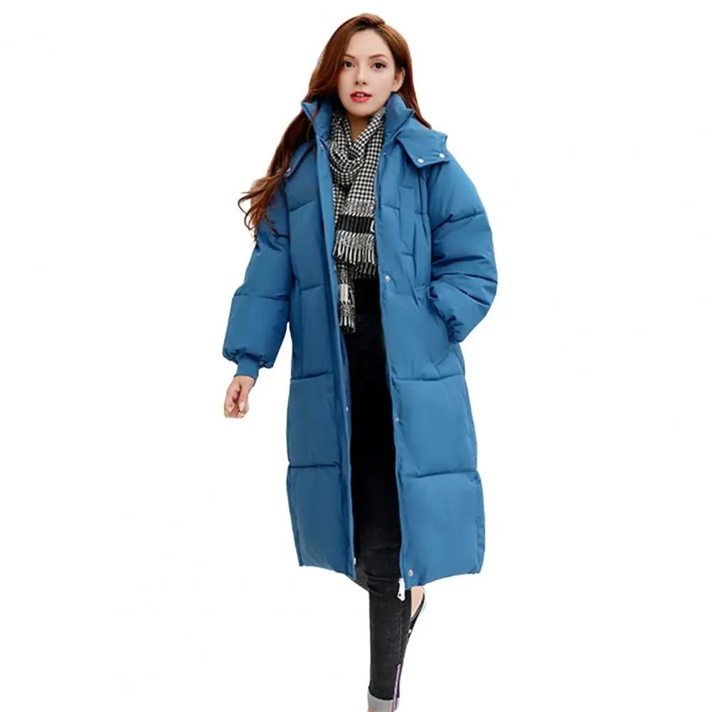 Puffer Jacket Polyester Hooded Jacket Women's Long Puffer Jacket