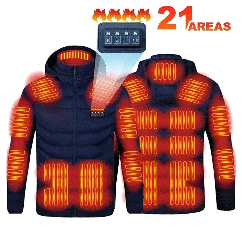 Men Winter USB Electric Heated Coat Functional Self Heating Clothes