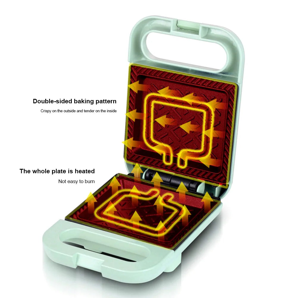 Electric Sandwich Maker Bread Presser with Non-Stick Coating Home Toaster Breakfast Making Machine Kitchen Egg Meat Omelette Pan Motionshop