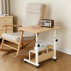 Adjustable Laptop Desk with Wheels Movable Bedside Table Liftable Computer Desk Bedroom Office Portable Study Table