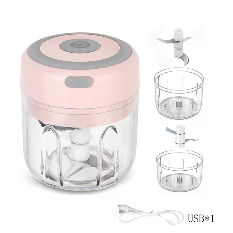Electric Mini press Garlic Chopper - Rechargeable USB Masher with Powerful Lithium Battery, Easy Meat Grinder