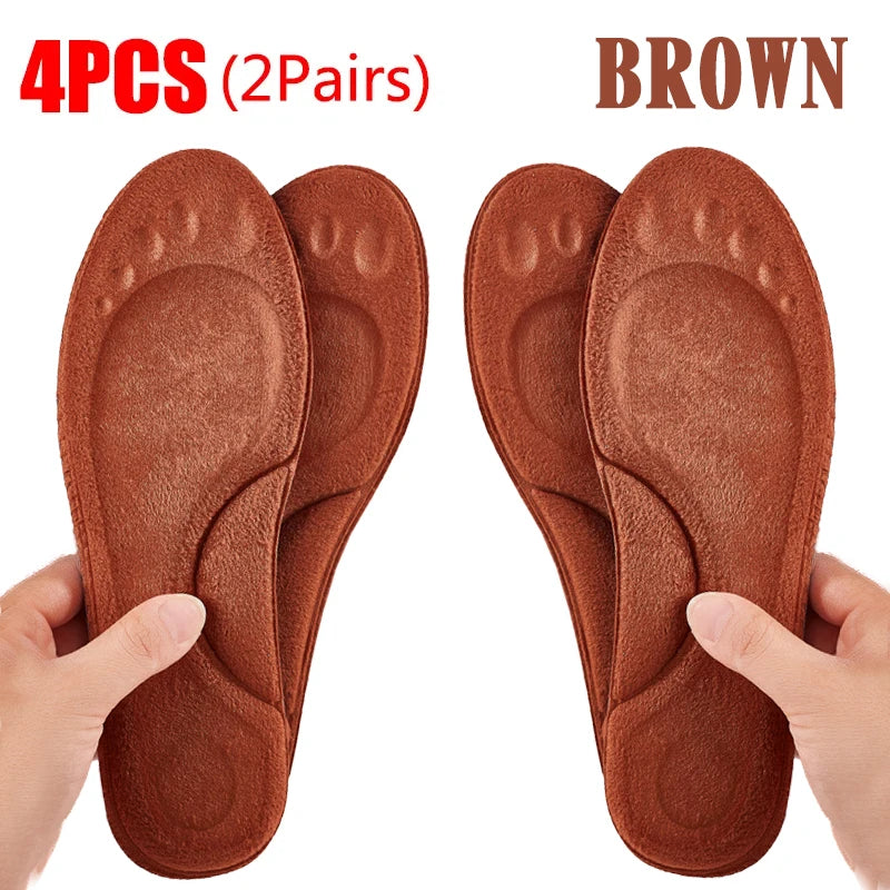 4D Massage Warm Pile Shoes Insoles Super Soft Latex Sports Insole for Feet Running Basket Shoe Sole Arch Support Orthopedic - Motionshop