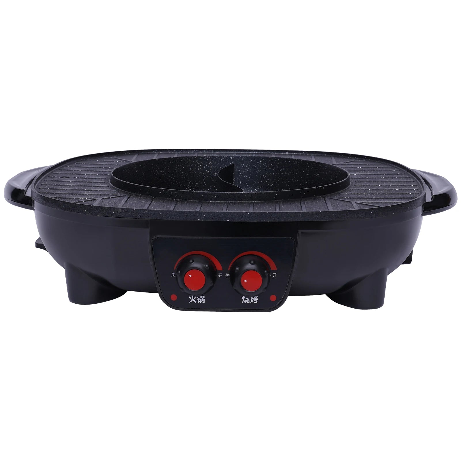 2-in-1 Electric Grill Hot Pot Electric Grill 2000W Hot Pot Shabu Shabu Hot Pot with Grill for 5-6 People