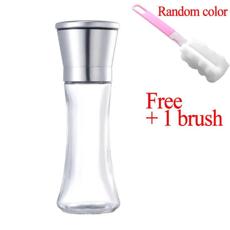 Stainless Steel Mill Glass Body Spice Salt and Pepper Grinder - Motionshop