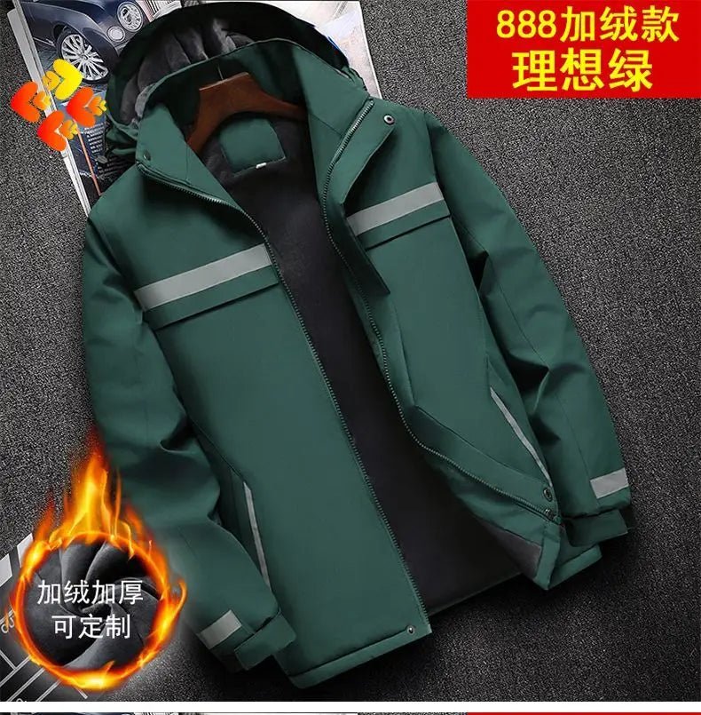 Winter Jacket, Waterproof Windproof Reflective Thermal Coat with Fleece Lining