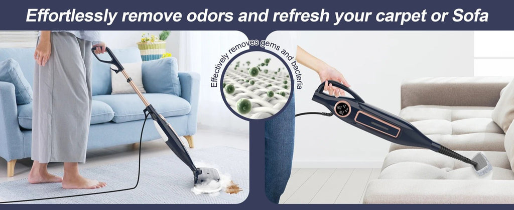 Steam Vacuum Mop, 1200W 8 in 1 Rotary Pads, 15 Seconds Fast Heating, Steam Mop for Kitchen,Carpet, Hardwood Floor