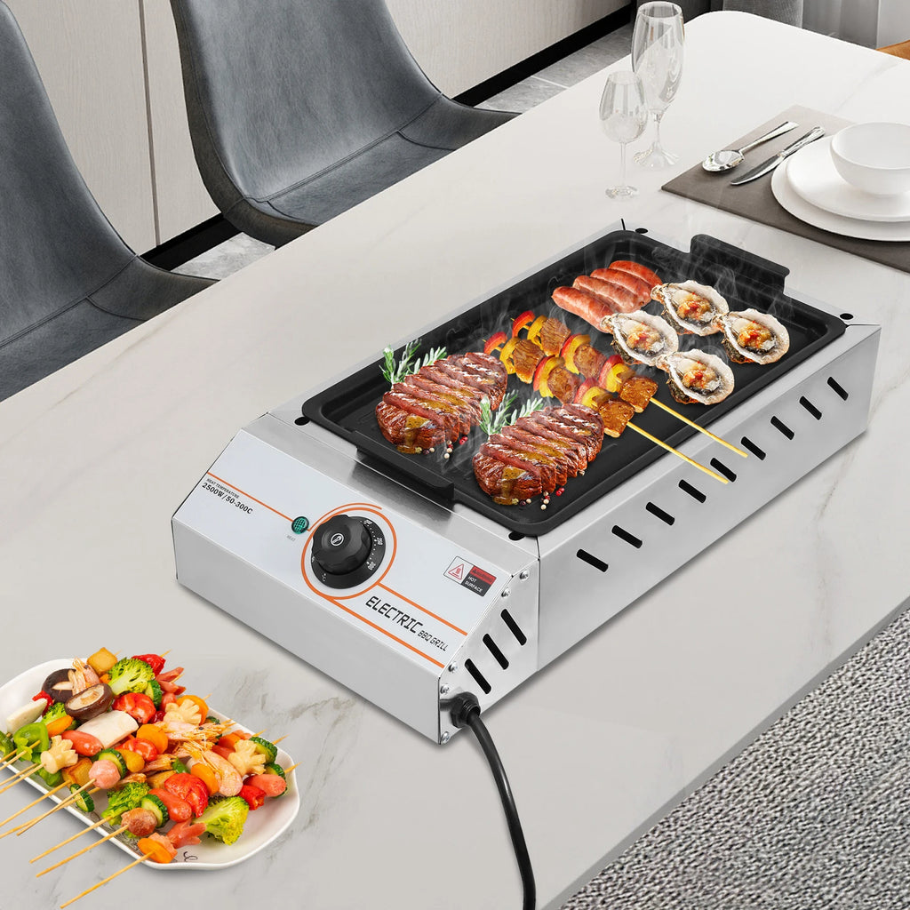 2500W BBQ Grill, Electric Barbecue Grill, Adjustable Temp Electric Griller