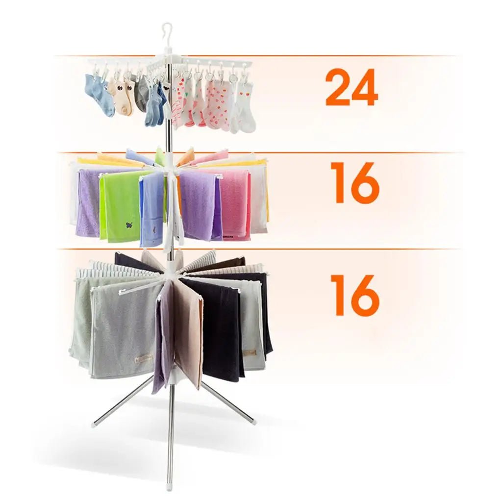 Foldable Clothes Drying Rack Stainless Steel Stand Adjustable Garment Clothing Hanger for Indoor Outdoor Portable Clothes Rack