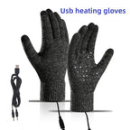 Winter Electric Heated Gloves Touch Screen Motorcycle/Bike Warm Gloves Outdoor Riding Skiing Mitten USB Heated Gloves No Battery
