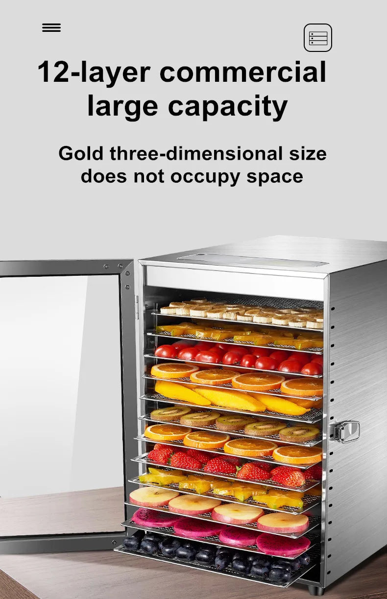 220V 110V Dry Fruit Machine Food Dehydration Dryer Fruit Dryer Commercial Stainless Steel Food Dryer Dried Vegetables Pet Snacks Motionshop