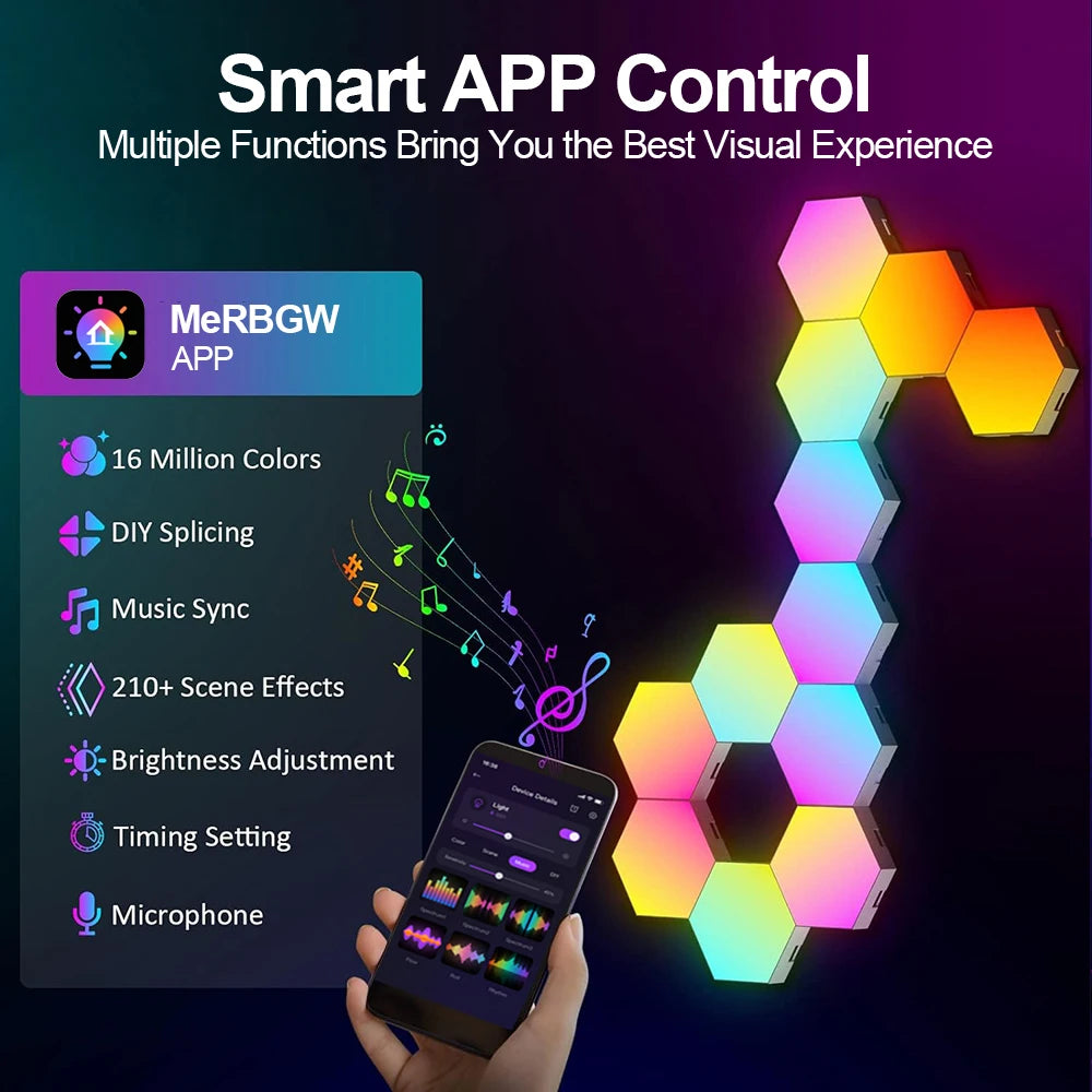 RGB Smart Sechseckige Wandleuchte