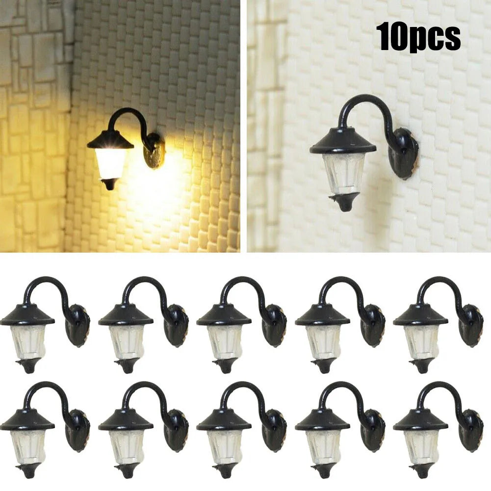 10 Stück Wandlampen LED Straßenlampen 1:87 HO