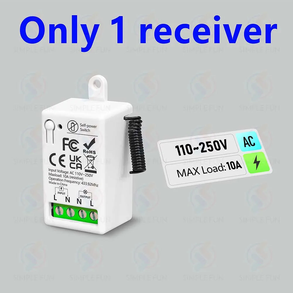 433 MHz drahtloser Lichtschalter 110 V 220 V 230 V