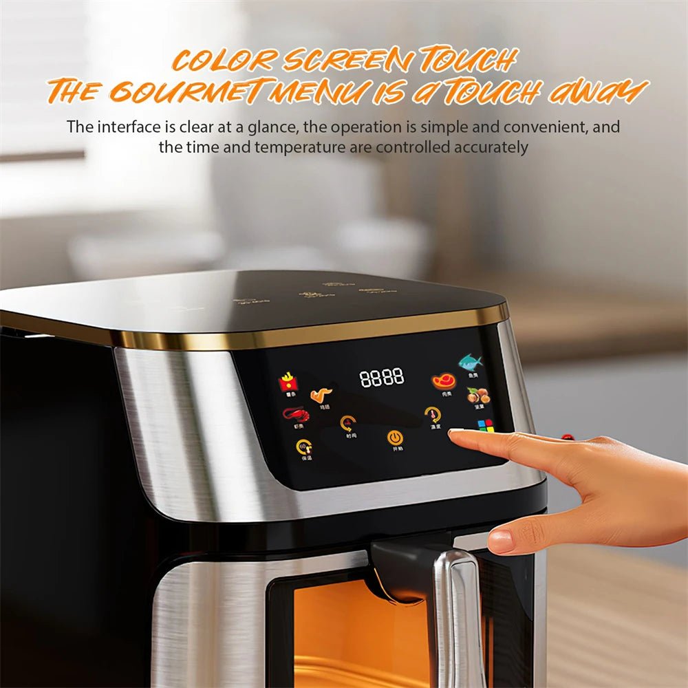 12L Air Fryer 2800W Stainless Steel Visible Large Capacity With Touch Screen