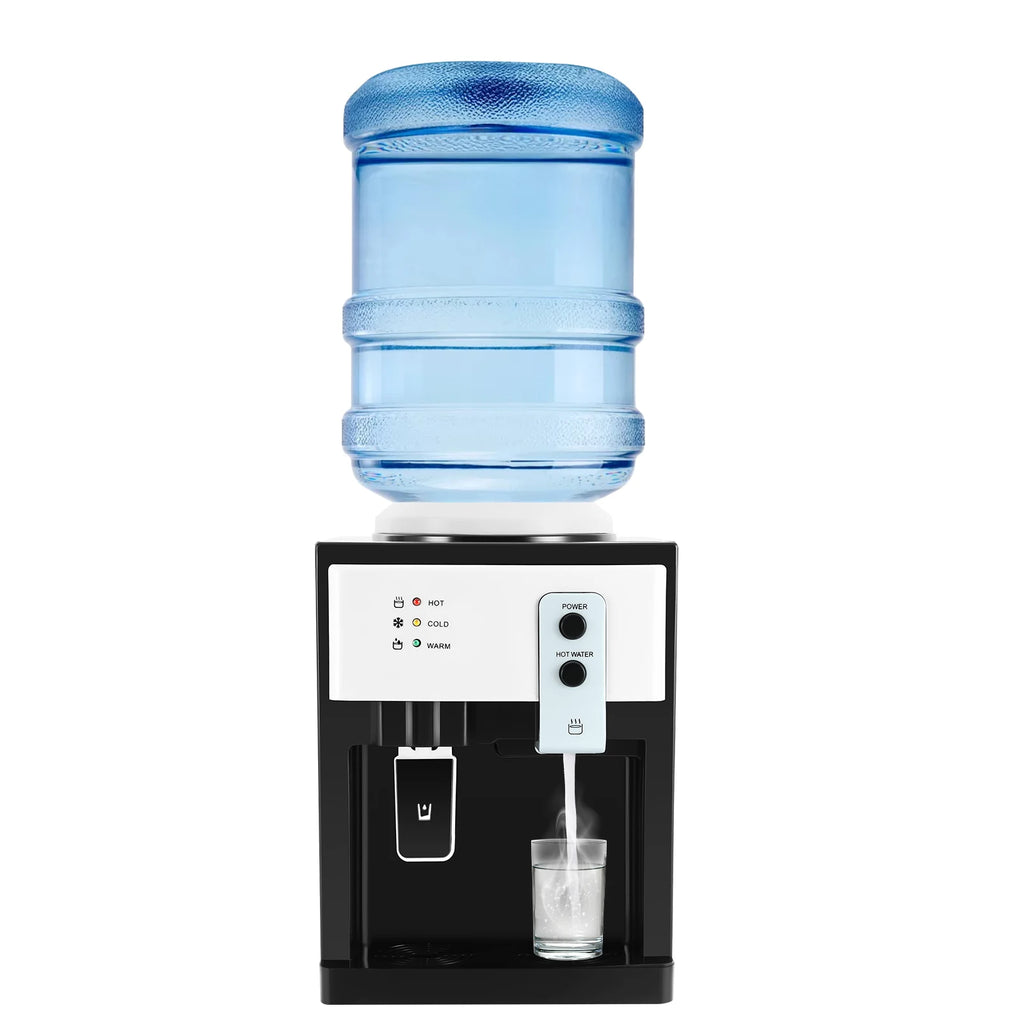 Water Cooler Dispenser Countertop Hot/Cold Drinking Machine Electric Hot Cold Water Dispenser for Home Office Use White