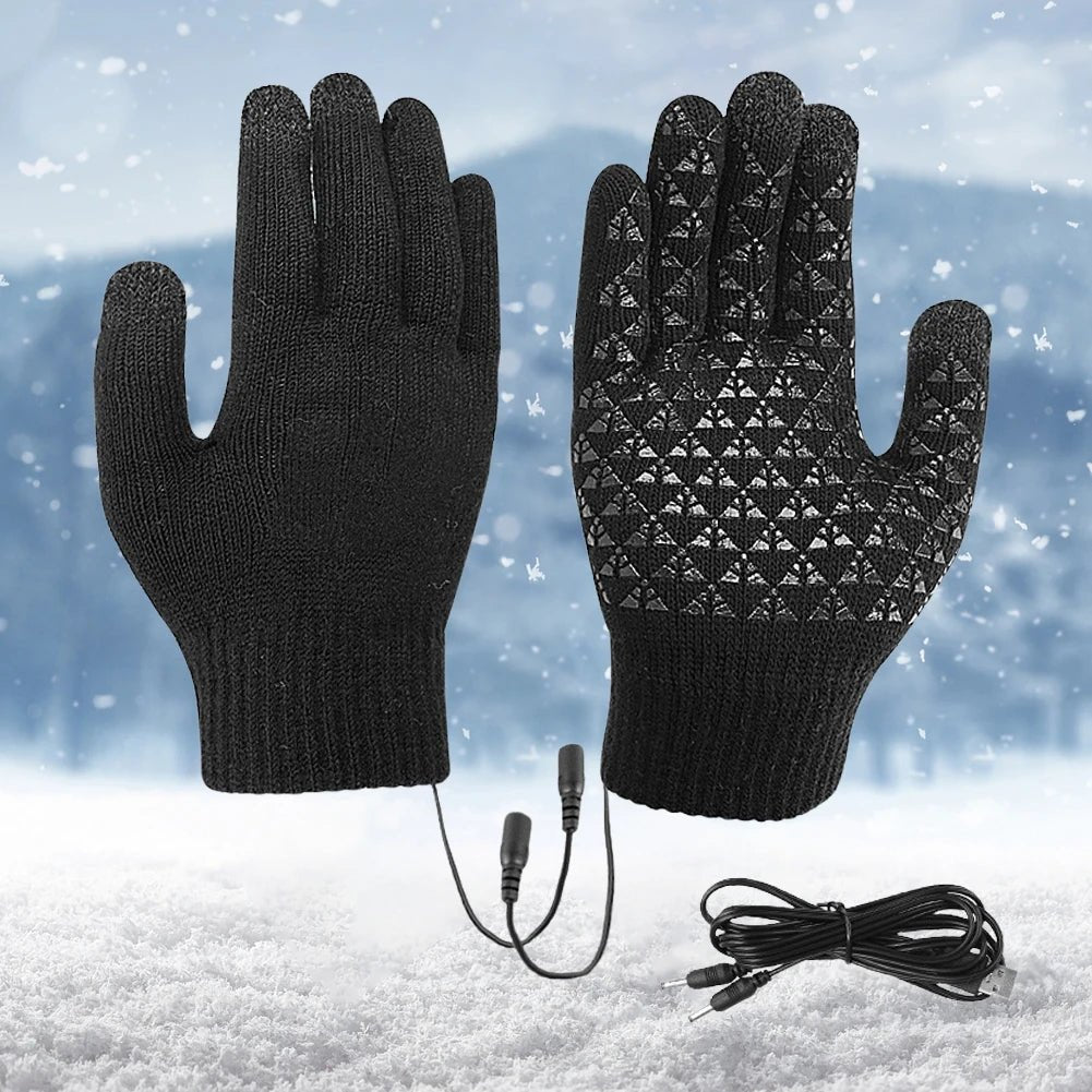 Electric Heated Gloves Winter Warm Gloves USB Touch Screen Gloves