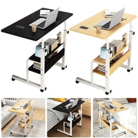 Adjustable Laptop Desk with Wheels Movable Bedside Table Liftable Computer Desk Bedroom Office Portable Study Table