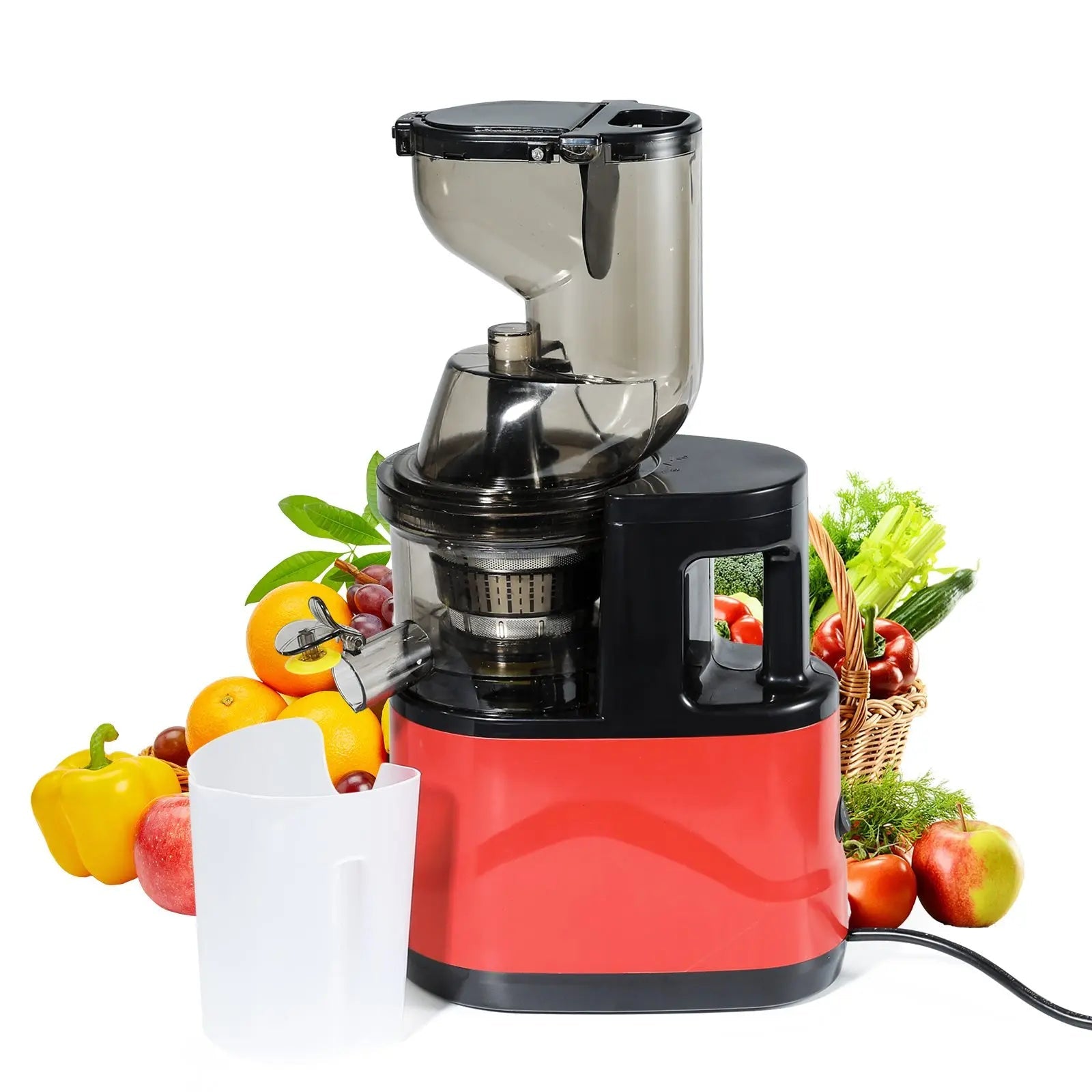 500W Multifunctional Juicer Cold Press Household Residue Separation Large Caliber Fruit and Vegetable Juice Extractor