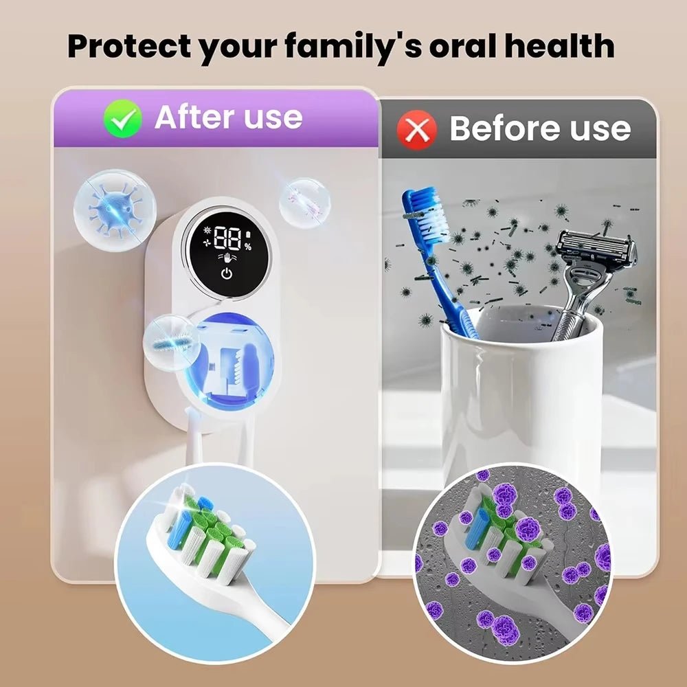 Toothbrush Holder Cleaner Holder/Dryer Light Cleaning and Air Drying Automatic