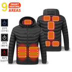 USB Self Heated Jacket Warm Coats Winter Thermal Skiing Camping Hiking Jacket