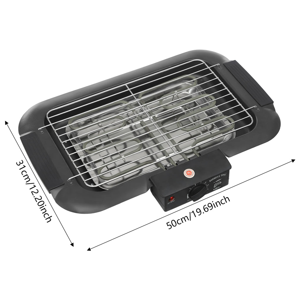 Electric Table Grill 2000W 6 Temperature Gears Grill Plate Electric Barbecue Grill Durable for Family Gathering Indoor Camping