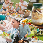 Salad Jar with Side Opening Leakproof Fruit Salad Container Mason Jar Salad Container for Lunch Work Travel & Outdoor