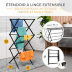 Indoor and outdoor laundry drying Rack Foldable Clothes Drying Rack 3 levels Black White Clothes Drying Rack