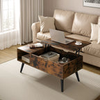 WOLTU Height-Adjustable Coffee Table Living Room Table with Hidden Storage Lifting Board Folding Table for Side Sofa Decor Home